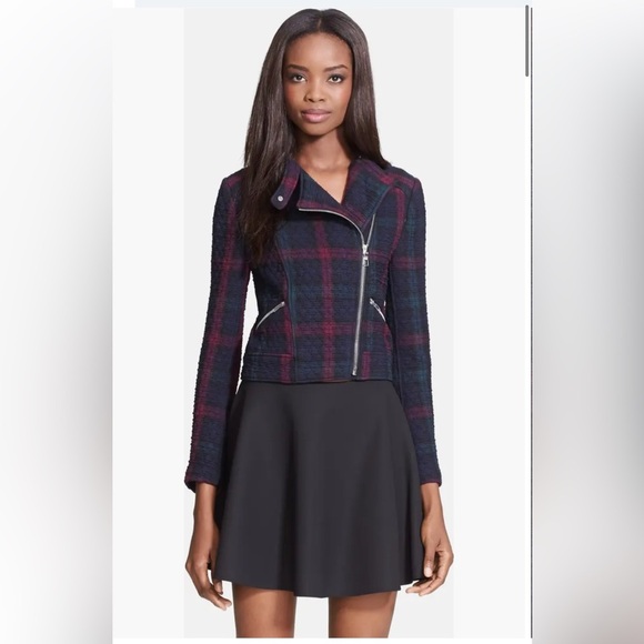 PRETTY LITTLE LIARS SPENCER Elizabeth & James Patti' Plaid Quilted Moto Jacket - Picture 3 of 12